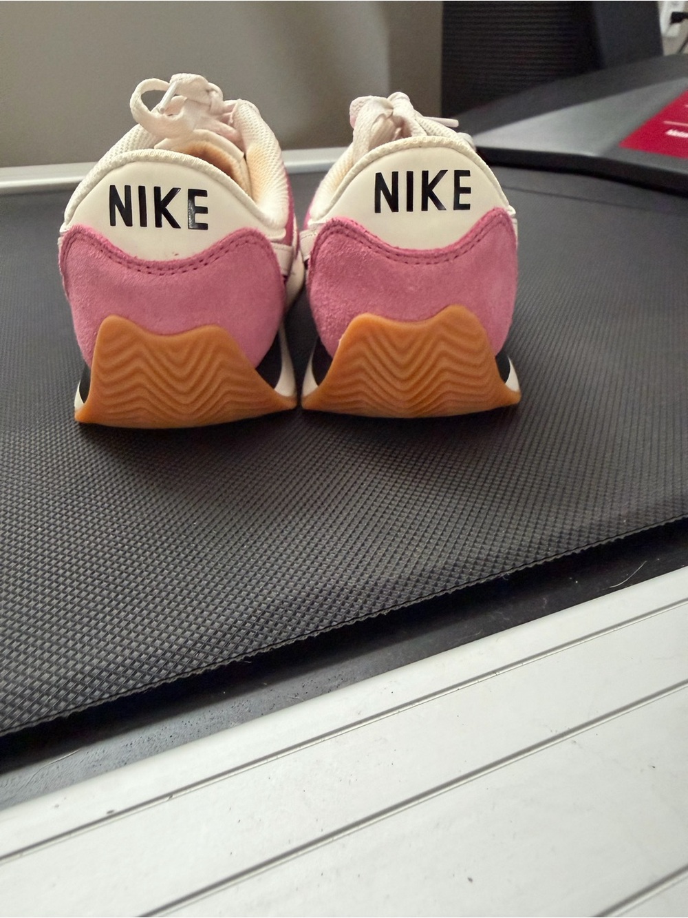 Nike Women's Pink and Cream Retro Runner Sneakers - Picture 4 of 6